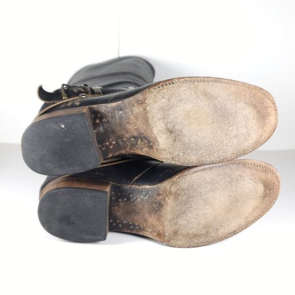 Freebird by Steven Women's Drove US9 Black Leather Distressed Western Boots - Picture 9 of 16